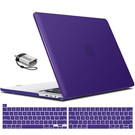 IBENZER Compatible with MacBook Pro 13 Inch Case 2022 2021 2020 M1 A2238 A2289 A2251 A2159 A1989 A1706 A1708, Hard Shell Case&Keyboard Cover&Type C for Mac Pro 13 Touch Bar,Ulatra Purple,MT13-UAPU+1TC