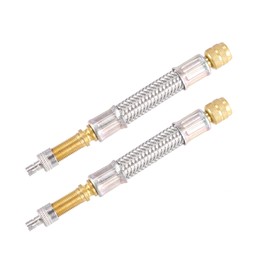 X AUTOHAUX 2pcs 100mm 3.94" Tire Valve Stem Extension Inflator Extender Hose Universal Fit for Car Motorcycle Bicycle