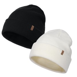 FURTALK Unisex Beanie for Men Women Cuffed Plain Skull Hat Winter Knit Cap Toque Winter Hat