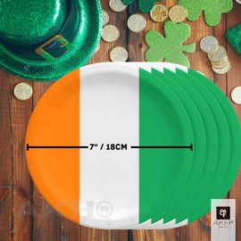AKH® St Patrick's Day Paper Plates | Pack of 16 | 7 Inch Green Shamrock Disposable Plates | Irish Themed Party Tableware for St Paddy's Day Celebrations & Festive Gatherings