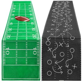 Tegeme 2 PCS Football Table Runner Football Game Day Tablecloth Green Football Table Runner Table Centerpieces Decor for Kitchen Dining Home Football Party Decoration, 14 x 72 Inch(Football)