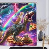 Miyotaa Funny Cat Dinosaur Shower Curtain Set 60Wx71H Inches Hilarious