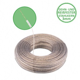 SimplySmooth 3 mm Washing Line 50 m Extra Strong Thanks to Steel Core in 3 Lengths – Replacement Line for Rotary Dryer, Garden, Balcony and Camping – Laundry Rope Outdoor