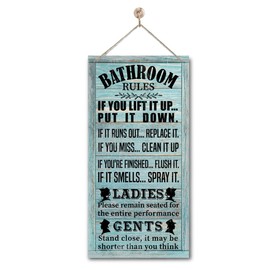 Rustic Bathroom Decor, Western Bathroom Decor, Funny Bathroom Signs Wall Decor, Bathroom Decor, Farmhouse Bathroom Decor, Country Bathroom Decor, Bathroom Signs, Bathroom Rules Wall Décor C1
