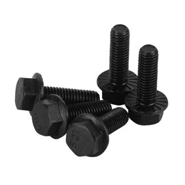 CONPHERON Flange Screws Serrated Flange Hex Bolts M8x25mm Full Thread High Tensile Grade 10.9 Alloy Steel, Black