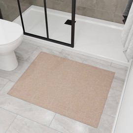 Ottomanson 1'10" x 2' Ultra-Thin Entryway Rug - Durable Non-Slip Mat for High-Traffic Areas - Fits Under Doors for Easy Entry - Ideal for Front Door, Hallway, Kitchen, Bathroom & Mudroom, Beige