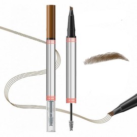 Lápiz de Cejas 2 en 1 con Gel - doble punta con，Brow Pencil, Delineador de Cejas, Waterproof, 3D Micro Brow, Cejas Naturales, Maquillaje Duradero, Super Look (Marrón claro)