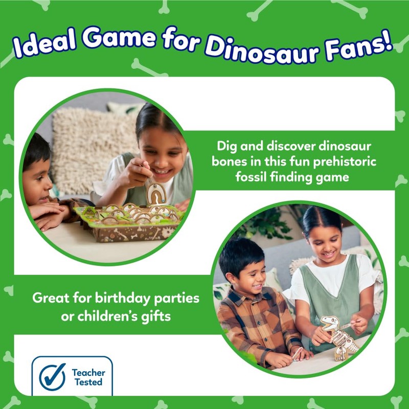 Orchard Toys Dinosaur Dig Game, build 3D Dinosaurs, fun memory