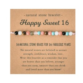 Sweet 16 Beaded Bracelets Gifts for Girls 16th Birthday Gifts for Daughter Granddaughter Gifts for 16 Year Old Girl Birthday Gift Ideas Best Friend Bday Gifts for Women Sweet Sixteen Party Favor