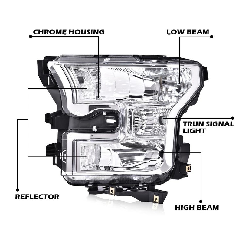 G-PLUS Headlights Compatible with Ford F150 2015-2017 Headlamps Pair Driver