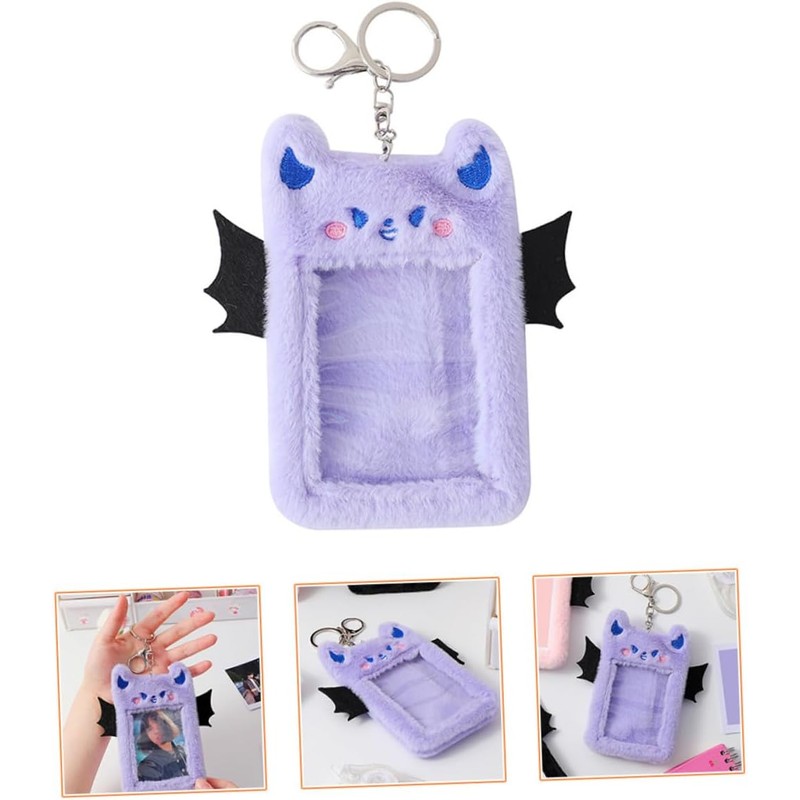 Plush Card Holder con Clip Protector para Tarjetas Id y