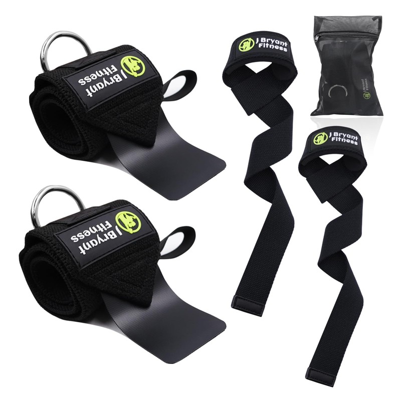 Weightlifting Wrist Wraps with D-Ring for Cable Machines, Lifting Straps