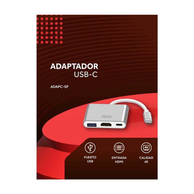 Select Sound Adaptador USB C a HDMI, 3 en 1