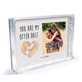 Mr. & Mrs. Panda Shaking Frame with Photo Otter Heart - Gift, Picture Frame with Photo, Sea Otter, Photo Gift, Love, Anniversary, Photo Gifts