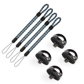JUNART 4Pcs 1/4 Inch Camera Strap Screws with 4Pcs Wrist Strap Lanyards, Adapter Screw for Camera Strap, Selfie Sticks, DSLR Cameras, Quick-Install Tripod Screws