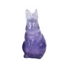 AMOYSTONE Stone Rabbit Figurines Purple Fluorite Bunny Crystal Statue Decor