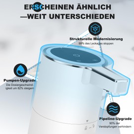 Soap Dispenser Automatic Electric 4 Levels Adjustable Wall Mounted Soap Dispenser Sensor with Sensor 400 ml No Touch Soap Dispenser for Bathroom, Kitchen, Office, White