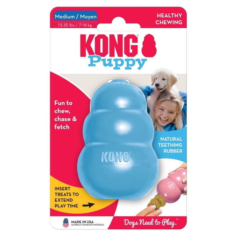 KONG Puppy - Natural Teething Rubber Chew Toy for Dogs