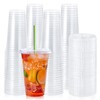Lilymicky [90 Sets] 20oz Clear Plastic Cups With Flat Lids,