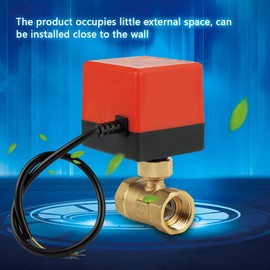Akozon Motorised Ball Valve Motorised Ball Electric Valve AC 12V Brass G3/4" DN20 2 Way Shut-Off Valve Shut-Off Valve Shut-Off Switch Ball Valve for Flow Control