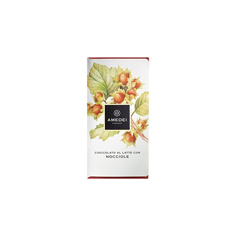 Amedei Chocolate Bar Milk Chocolate Nocciole W Hazelnuts, 50 Grams