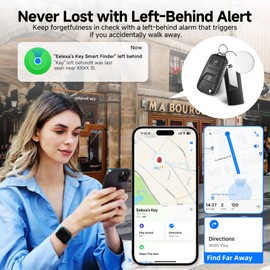 Green Air Tags GPS Tracker Finders Work for Apple Find My (iOS Only) IP68 Waterproof Smart Tag Bluetooth Tracker Item Finder for Key, Backpack, Wallet