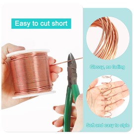 GINOYA Aluminum Wire, 16 Gauge 164 Feet Bendable Metal Wire with Spool for Craft Jewelry Making (Copper)