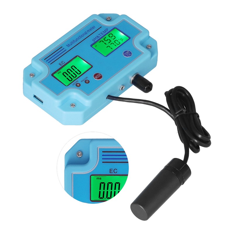 PH EC Temperature Meter DC 6V High Accuracy Portable LCD