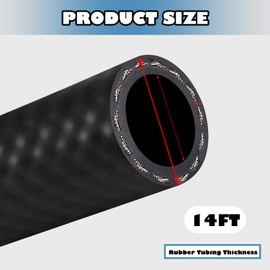 Sachiel 3/4 Inch (20mm) ID US NPT Thread Fuel Line Hose 14FT NBR Rubber Fuel Transfer Hose High Pressure 300PSI for Gasoline, Biodiesel, Diesel, Kerosene