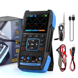 Kethvoz Digital Oscilloscope 2 Channel with Auto Calibration, 3 in 1 Oscilloscope 9999 Counts Handheld Multimeter Signal Generator 10MHz Bandwidth 50MSa/s Sampling Rate for DC/AC Voltage Current Test