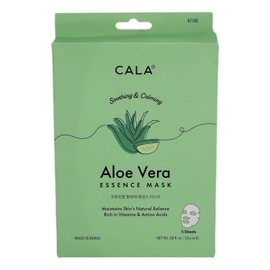 CALA - máscara para cara con escencia de aloe vera (paquete con 5 máscaras)