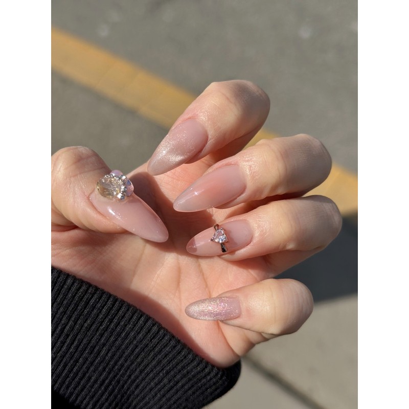 [Highly recommended nail extension] Rose gold ring owner's nail tip