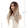 LICATEAT Long Curly Deep wavy Lace Front Wigs for Women,Synthetic