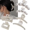 Sisiaipu 6 Pcs Large Pearl Claw Clips for Thick Hair