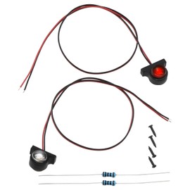 Create idea 1 Pair Dual Color Marker Lights 1/14 RC Car Side Position Lights for DIY RC Tractor Truck Trailer Model Car Compatible with T-amiya, White & Red