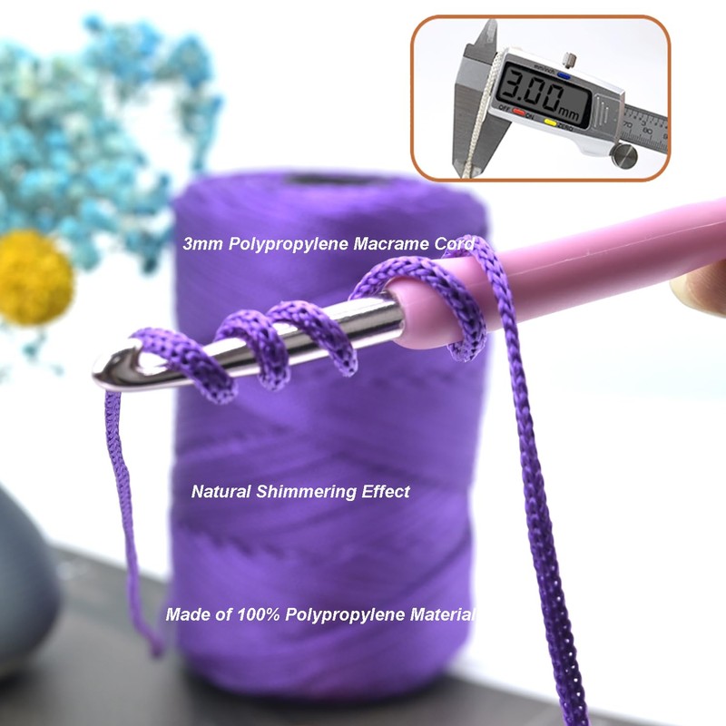 Cordón de macramé trenzado de poliéster