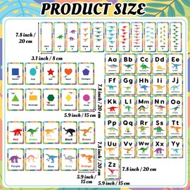 H1vojoxo Back to School Bulletin Board - 57PCS Dinosaur Bulletin Board Decoration Alphabet Colors Shapes Numbers Educational Cards for Toddlers Dinosaur Posters for Preschool Classroom Chalkboard Wall