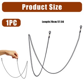 Brillenkette Damen & Herren – 70 cm Brillenband aus Aluminium in Schwarz, Modischer Brillenhalter für Sonnenbrille, Lesebrille & Sportbrille, Stylische Brillenkette