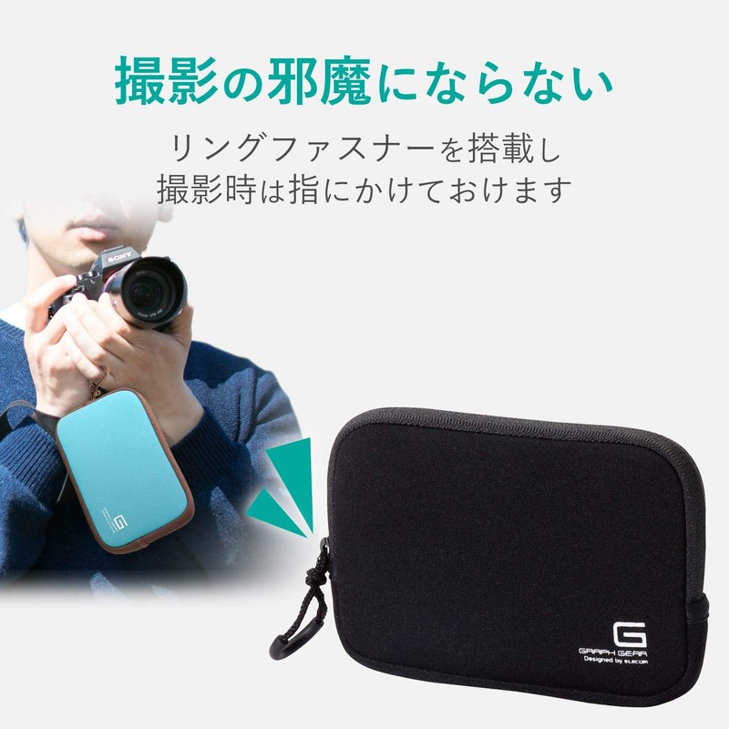 エレコム デジカメケース/ネオプレン/Sサイズ/ストラップ無し/ブラック