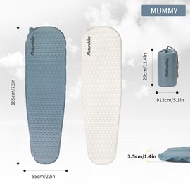 Naturehike Yugu Air Mattress Self-Inflating Sleeping Mat 3.5 cm Thick Compact Pack Size Lightweight Air Mattress for Outdoor Camping, Trekking and Sports