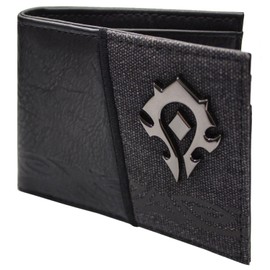 World of Warcraft Horde Faction Insignia Metal Emblem Wallet Bi-Fold ID & Card Holder, Black