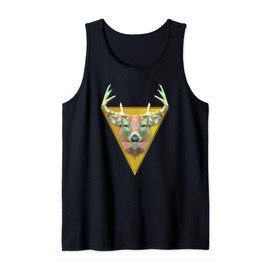 Deer Gift Wild Animal Lovers Geometric Triangle Pattern Tank Top