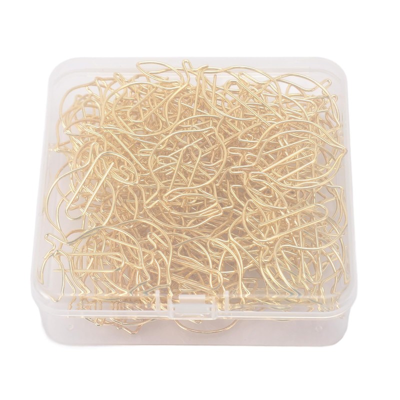 Pack of 100 Paper Clips, Cute Lemon Design Golden Bookmark