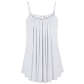 BEPEI Sleeveless Tank Tops for Women,Lightweight Comfort Camis Regular Shirt Travel Romantic Blouse Rayon Spandex Shirt White M