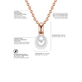 Valero Pearls 32018592 Women's Necklace 925 Silver Freshwater Pearl, Sterling Silver, Pearl, freshwater pearl