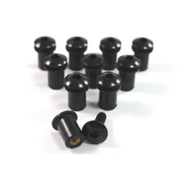Speedy Fasteners Black Aluminium Motorcycle Wind Screen Windshield Bolts Washers & Well nuts 10 Piece Kit