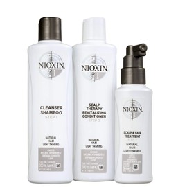 Kit Sistema 1 Nioxin 3 Pasos Shampoo 300 ml Acondicioandor 300 ml Trtamiento 100 ml Thicker, Fuller Hair