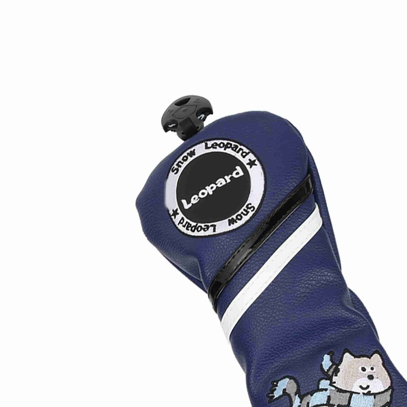 4Pcs 1/3/5/UT Golf Wood Headcovers Cartoon Snow Leopard Pattern PU