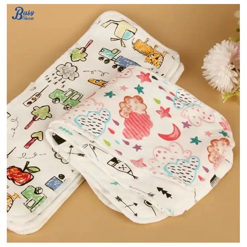5 Absorbentes Insertos Estampados De Algodón De 6 Capas