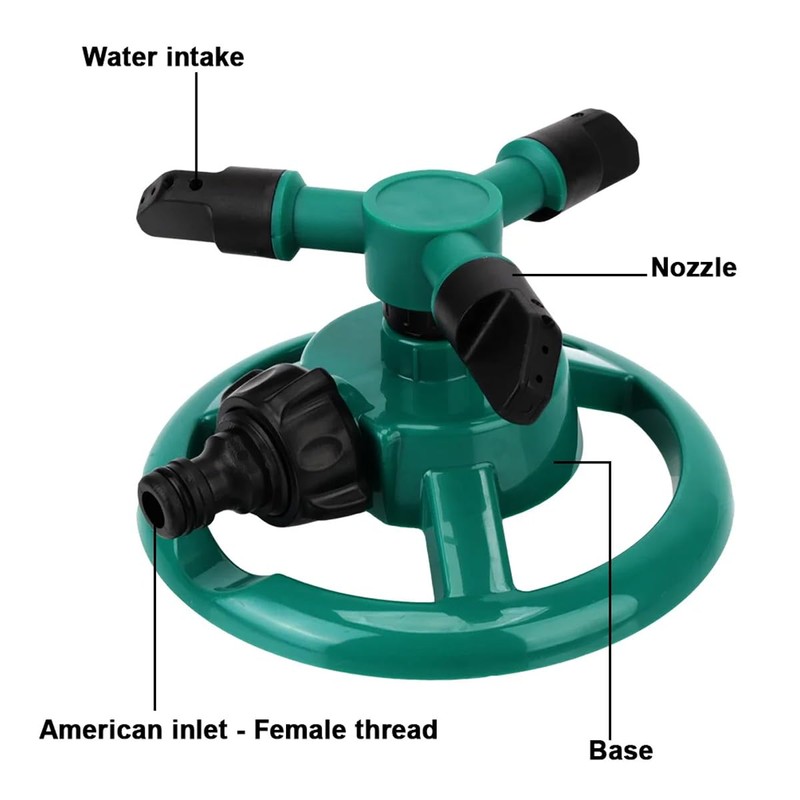 AIMALL 360° Auto Yard Garden Sprinkler – Rotary Nozzle Watering